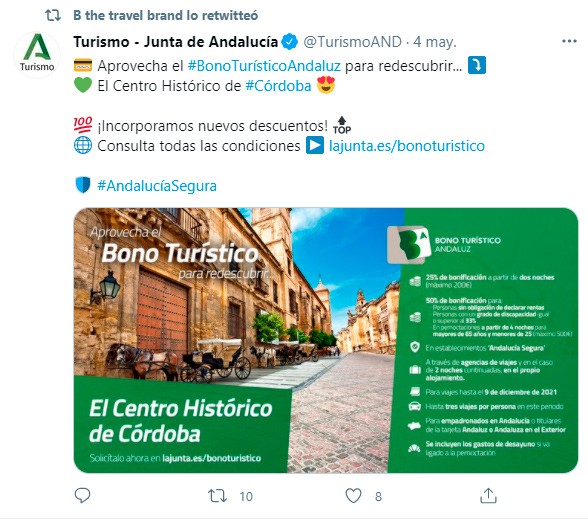 Tuit sobre el Bono Andaluz