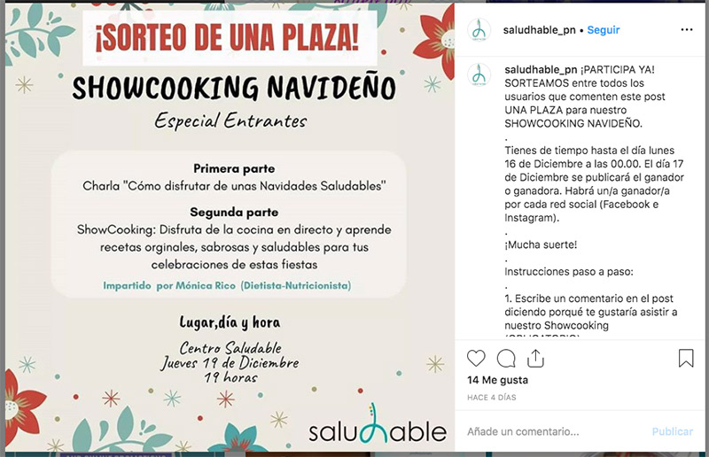 sorteo para contenido top navideño