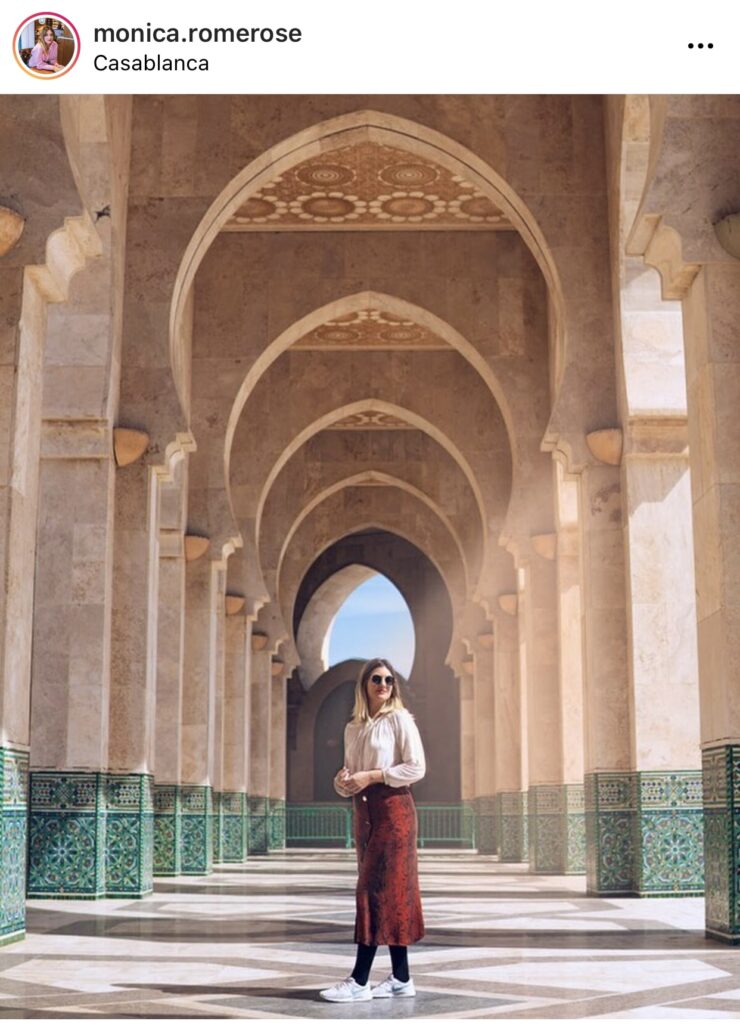 foto de instagram en la mezquita de Casablanca